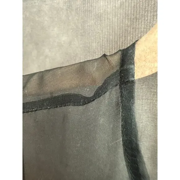 Chic Black Gold Sheer Illusion Metallic Boutique Midi Formal Dress with Pockets - Picture 10 of 12